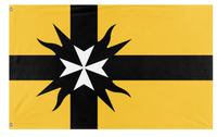 A mockup of the custom flag 'Fraternitas Veritas flag' on a white background