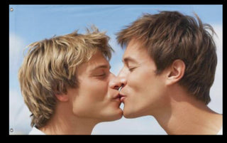 A mockup of the custom flag 'Gay flag' on a white background