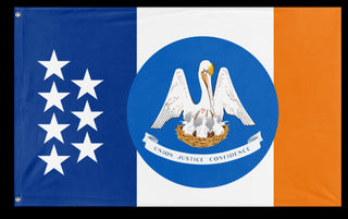 A mockup of the custom flag 'La Lousiane flag' on a white background