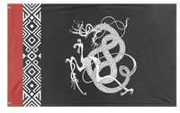 A mockup of the custom flag 'Stilt flag' on a white background