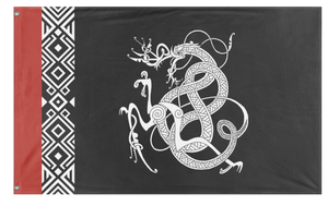 A mockup of the custom flag 'Stilt flag' on a white background