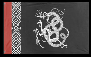 A mockup of the custom flag 'Stilt flag' on a white background