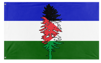 A mockup of the custom flag 'Cascadia for Palestine' on a white background