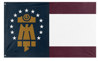 A mockup of the custom flag 'Pax Americana flag' on a white background