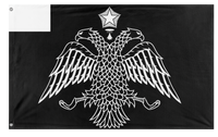 A mockup of the custom flag 'Grey Bird flag' on a white background
