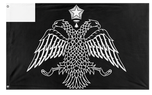 A mockup of the custom flag 'Grey Bird flag' on a white background