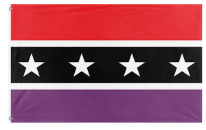 A mockup of the custom flag 'Samora flag' on a white background