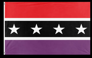 A mockup of the custom flag 'Samora flag' on a white background