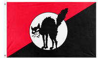 A mockup of the custom flag 'Sabotabby 2.0 flag' on a white background