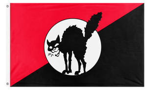 A mockup of the custom flag 'Sabotabby 2.0 flag' on a white background