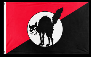 A mockup of the custom flag 'Sabotabby 2.0 flag' on a white background