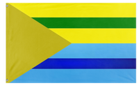 A mockup of the custom flag 'Bonuthen flag' on a white background