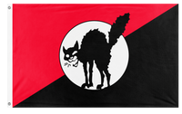 A mockup of the custom flag 'Sabotabby 2.0 flag' on a white background