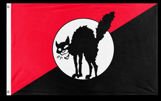 A mockup of the custom flag 'Sabotabby 2.0 flag' on a white background