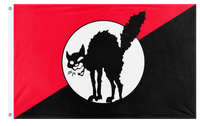 A mockup of the custom flag 'Sabocat 3.0 flag' on a white background