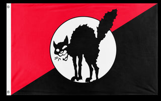 A mockup of the custom flag 'Sabocat 3.0 flag' on a white background