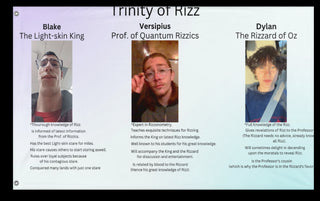 A mockup of the custom flag 'Trinity of Rizz flag' on a white background