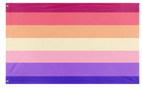 A mockup of the custom flag 'Transbian flag' on a white background