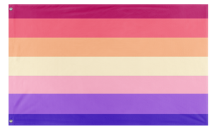 A mockup of the custom flag 'Transbian flag' on a white background