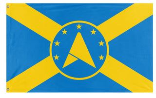 A mockup of the custom flag 'Council of Andrews flag' on a white background