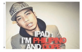 A mockup of the custom flag 'ipad flag' on a white background