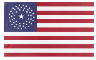 A mockup of the custom flag '52 Star U.S. Flag' on a white background
