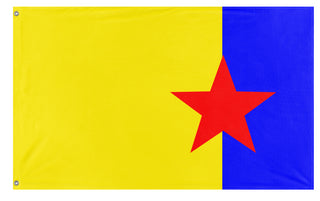 A mockup of the custom flag 'PWB flag' on a white background