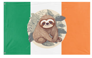 A mockup of the custom flag 'Glorytosloths flag' on a white background