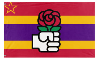 A mockup of the custom flag 'Social Democratic Spain flag' on a white background