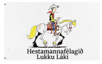 A mockup of the custom flag 'Lukcy1 flag' on a white background