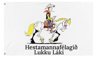 A mockup of the custom flag 'Lukcy1 flag' on a white background