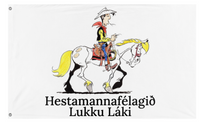 A mockup of the custom flag 'Lucky1 flag' on a white background