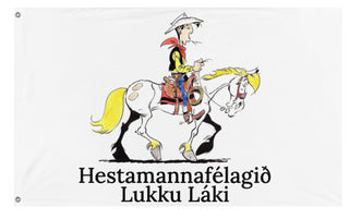 A mockup of the custom flag 'Lucky1 flag' on a white background