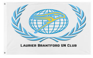 A mockup of the custom flag 'LBUN flag' on a white background