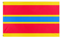 A mockup of the custom flag 'Indochinese Union flag' on a white background