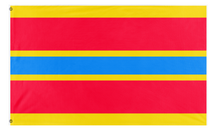 A mockup of the custom flag 'Indochinese Union flag' on a white background