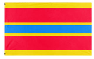 A mockup of the custom flag 'Indochinese Union flag' on a white background