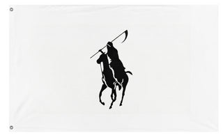 A mockup of the custom flag 'ATTAC flag' on a white background