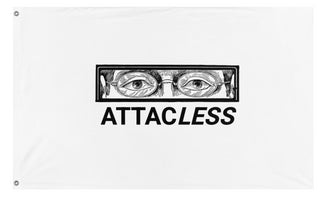 A mockup of the custom flag 'ATTAC flag' on a white background