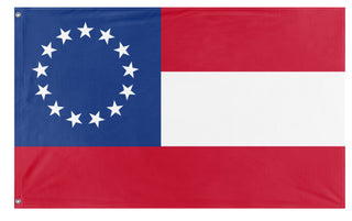 A mockup of the custom flag 'Stars and Bars flag' on a white background