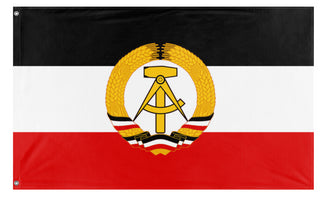 A mockup of the custom flag 'Democratic Republic of Germany' on a white background