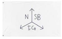 A mockup of the custom flag 'Northern Stormbridge trading company  flag' on a white background