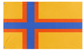 A mockup of the custom flag 'Ingria flag' on a white background