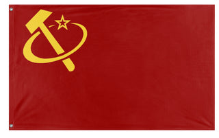 A mockup of the custom flag 'United Soviet Federation flag' on a white background