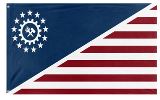 A mockup of the custom flag 'Combined Syndicates of America flag' on a white background