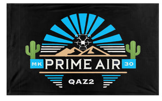 A mockup of the custom flag 'qaz flag' on a white background