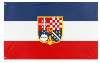 A mockup of the custom flag 'Kingdom of Yugoslavia flag' on a white background