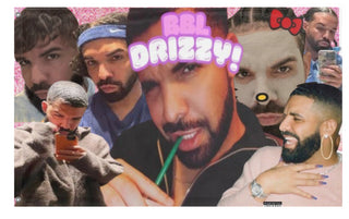 A mockup of the custom flag 'BBL DRIZZY flag' on a white background