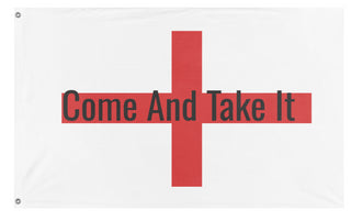 A mockup of the custom flag 'test 1 flag' on a white background