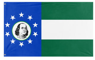 A mockup of the custom flag 'State of Franklin flag' on a white background
